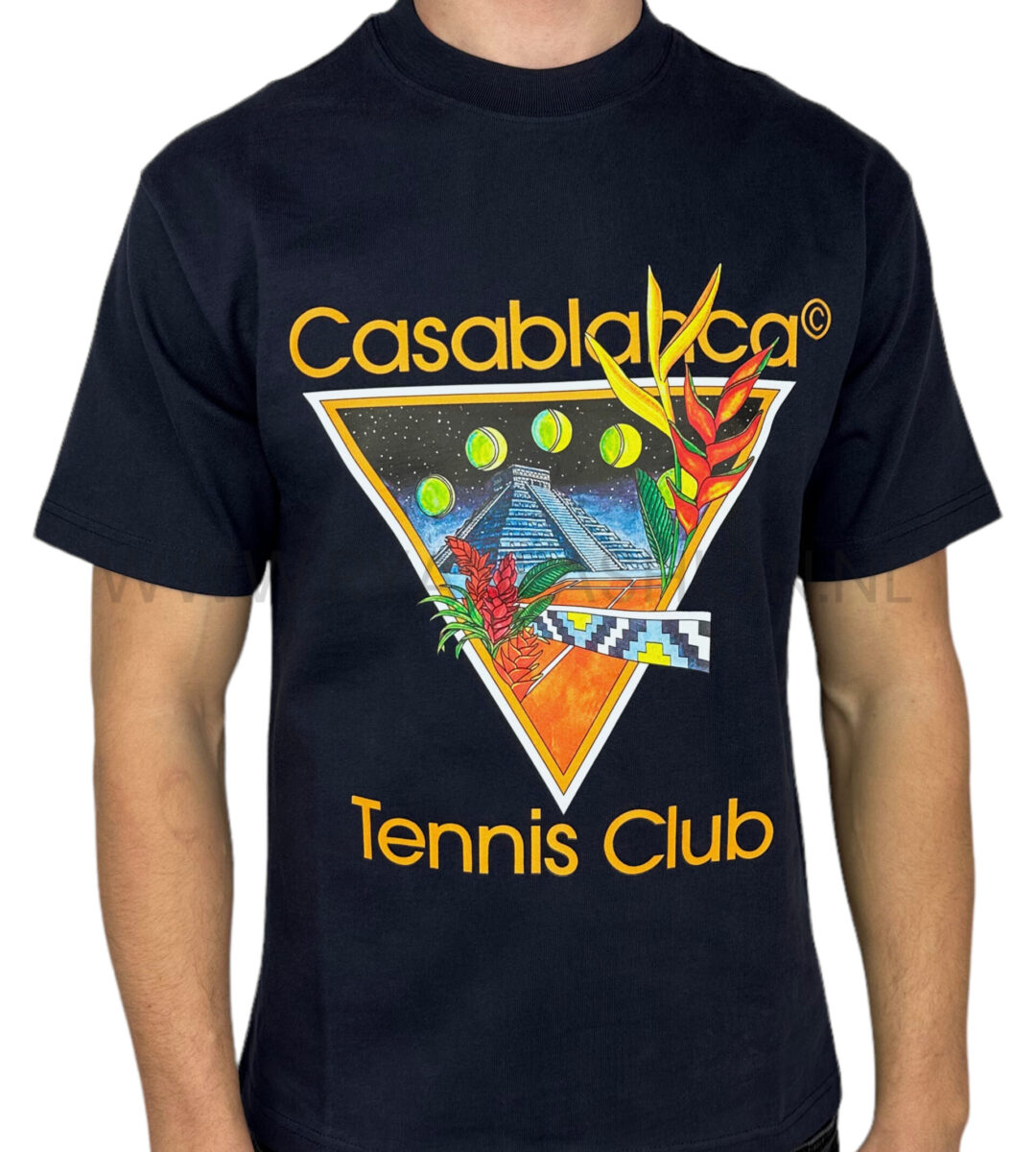 Casablanca Tennis Club T-Shirt Donkerblauw