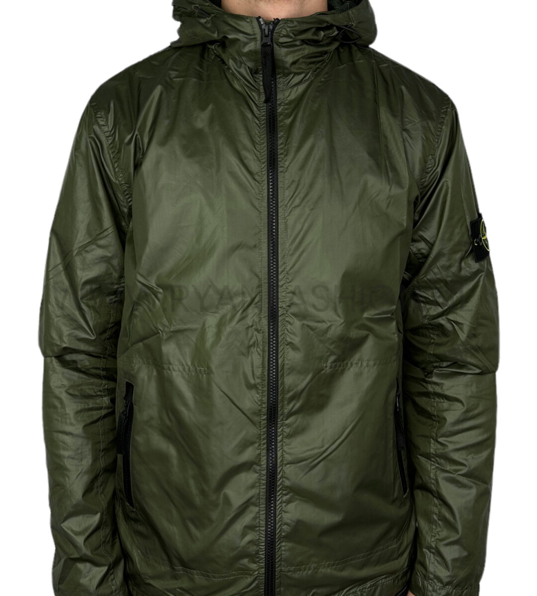 Stone Island Garment Dyed Crinkle Jacket Sage