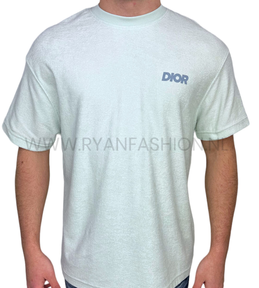 Dior Badstof T-Shirt Lichtblauw