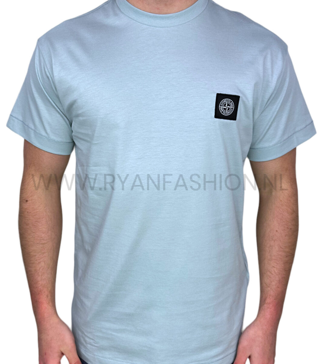 Stone Island Box Logo T-Shirt Lichtblauw