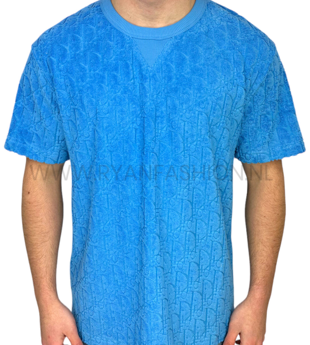Dior Oblique Badstof T-Shirt Blauw