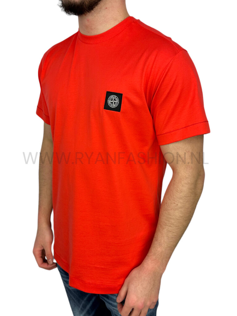 Stone Island Box Logo T-Shirt Salmon Red - Afbeelding 2