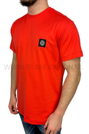 Stone Island Box Logo T-Shirt Salmon Red