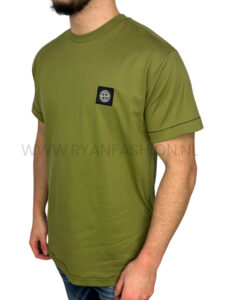 Stone Island Box Logo T-Shirt Olijfgroen