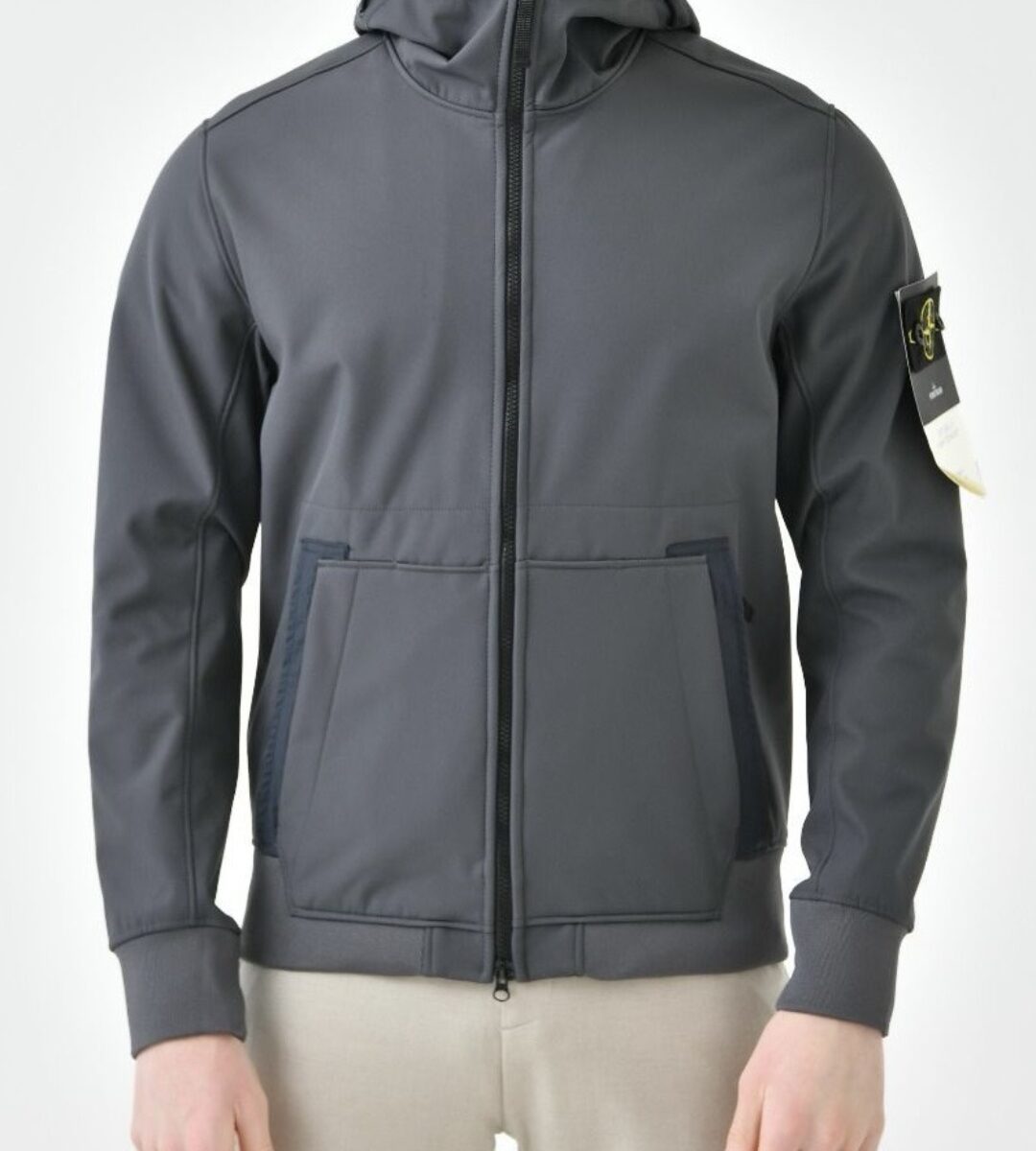 Stone Island Soft Shell-R_E.Dye Technology Jacket Antraciet