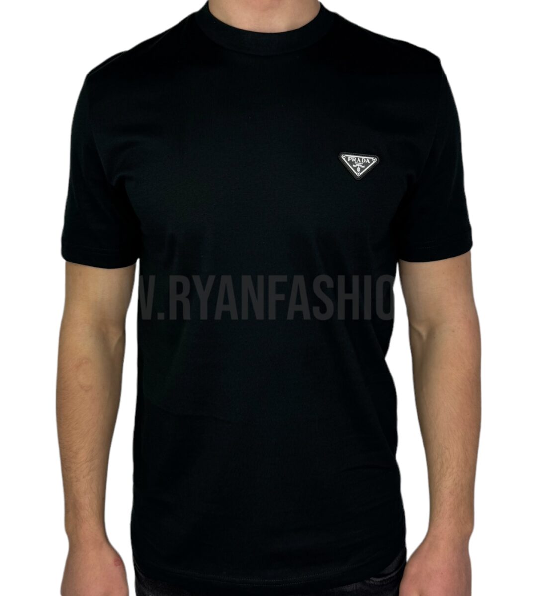 Prada Logo Patch T-Shirt Black