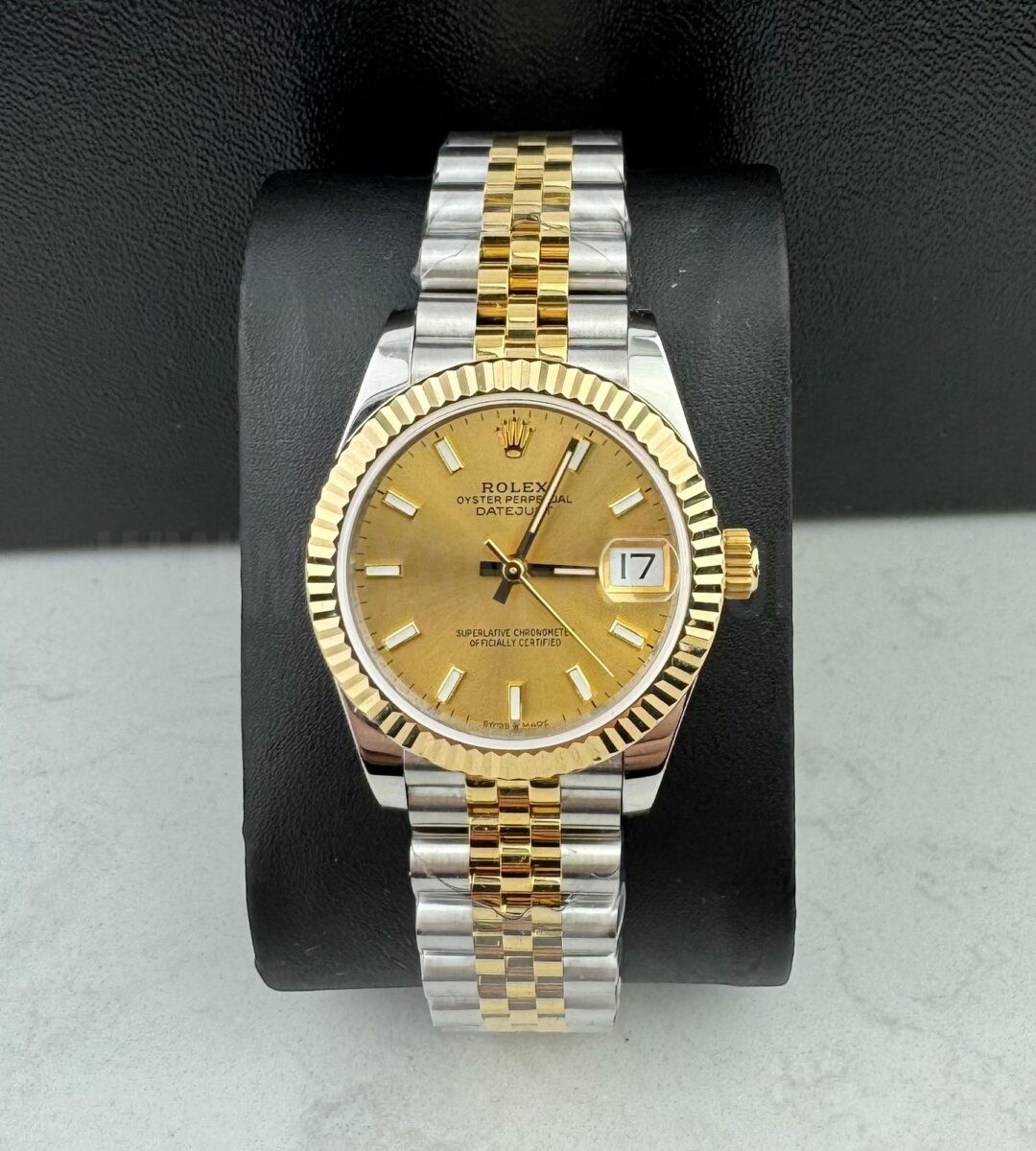 Rolex Datejust Champagne Dial Fluted Jubilee Bi Color Yellow Gold 31MM