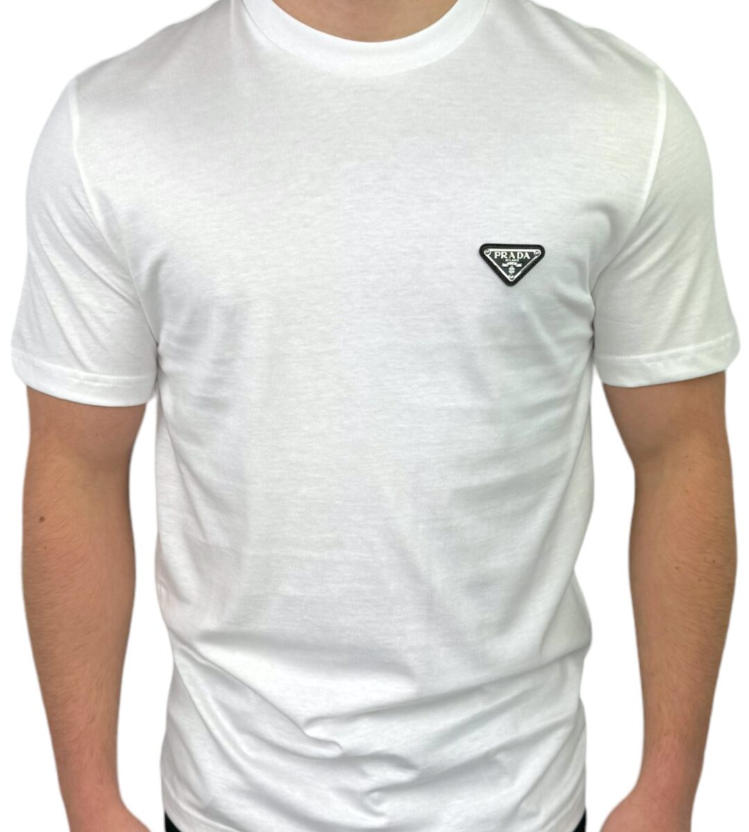 Prada Logo Patch T-Shirt White
