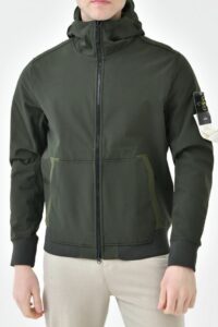 Stone Island Soft Shell-R_E.Dye Technology Jacket Donkergroen