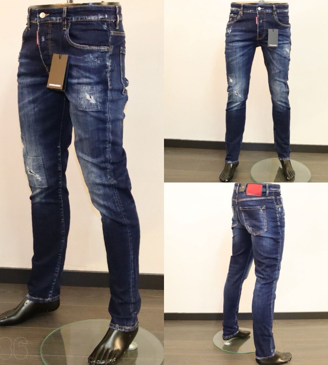 Dsquared2 SlimFit Jeans Donkerblauw 003