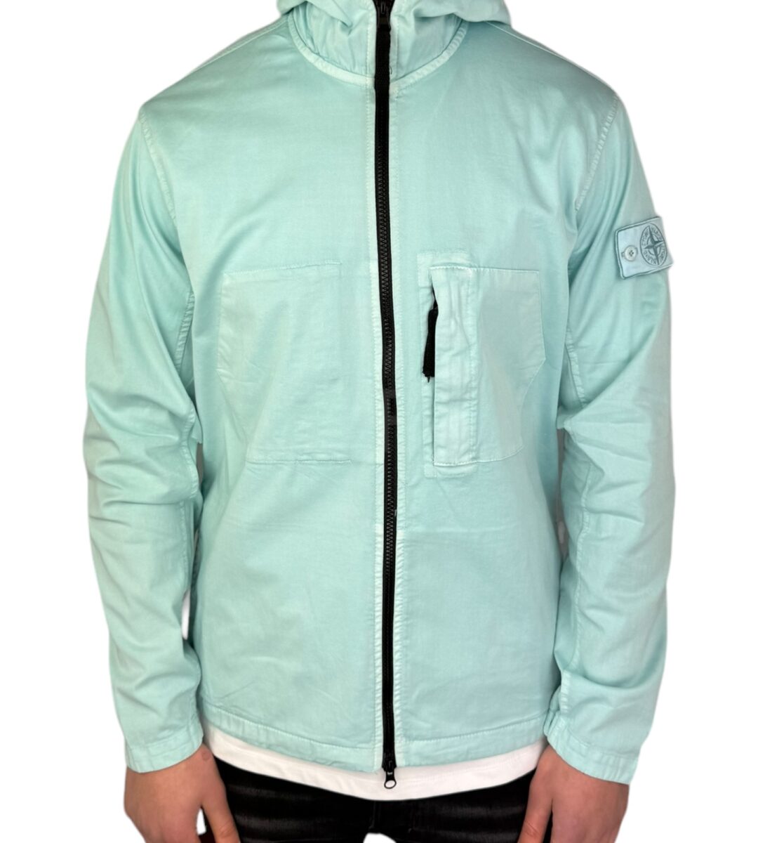 Stone Island 43310 Supima Cotton Jacket Lichtblauw