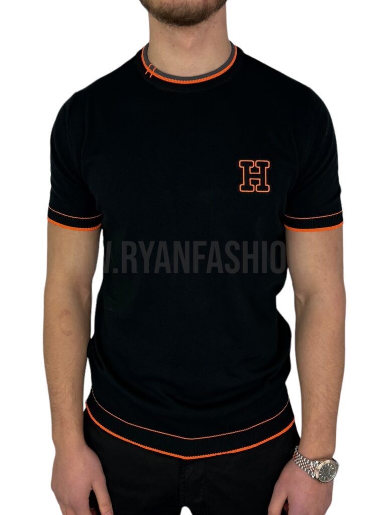 Hermes Logo T-Shirt Black
