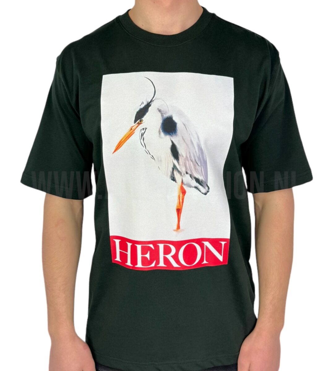 Heron Preston Bird Painted T-Shirt Donkergoen