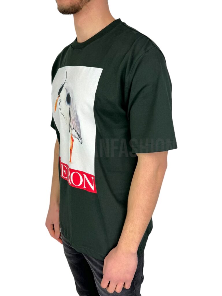 Heron Preston Bird Painted T-Shirt Donkergoen - Afbeelding 2
