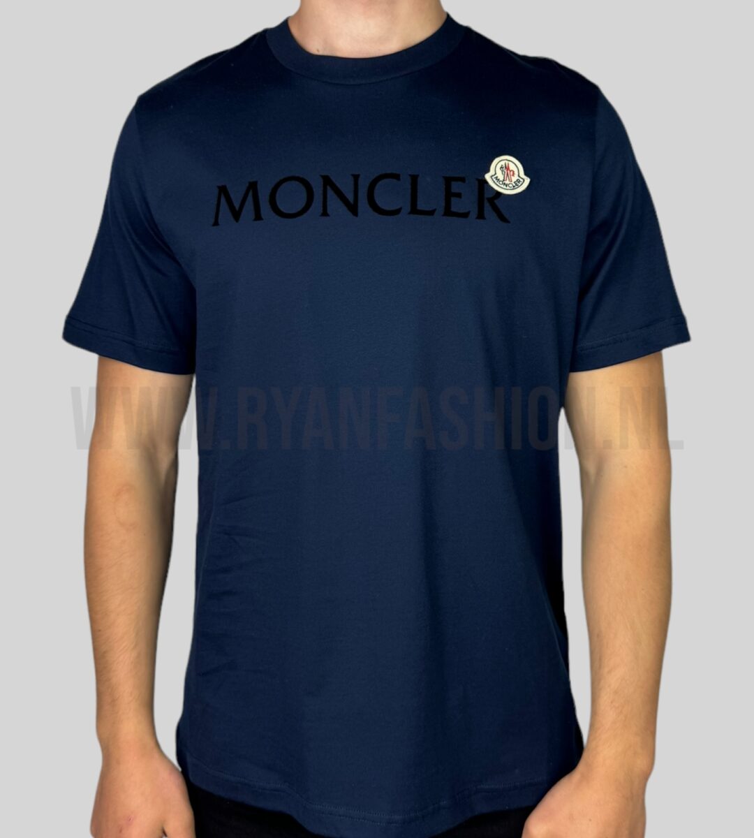 Moncler Lettering Logo T-Shirt Donkerblauw