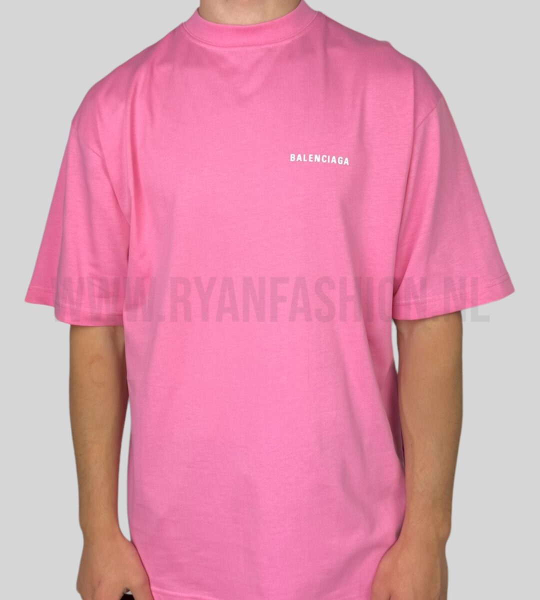Balenciaga Logo T-Shirt Roze