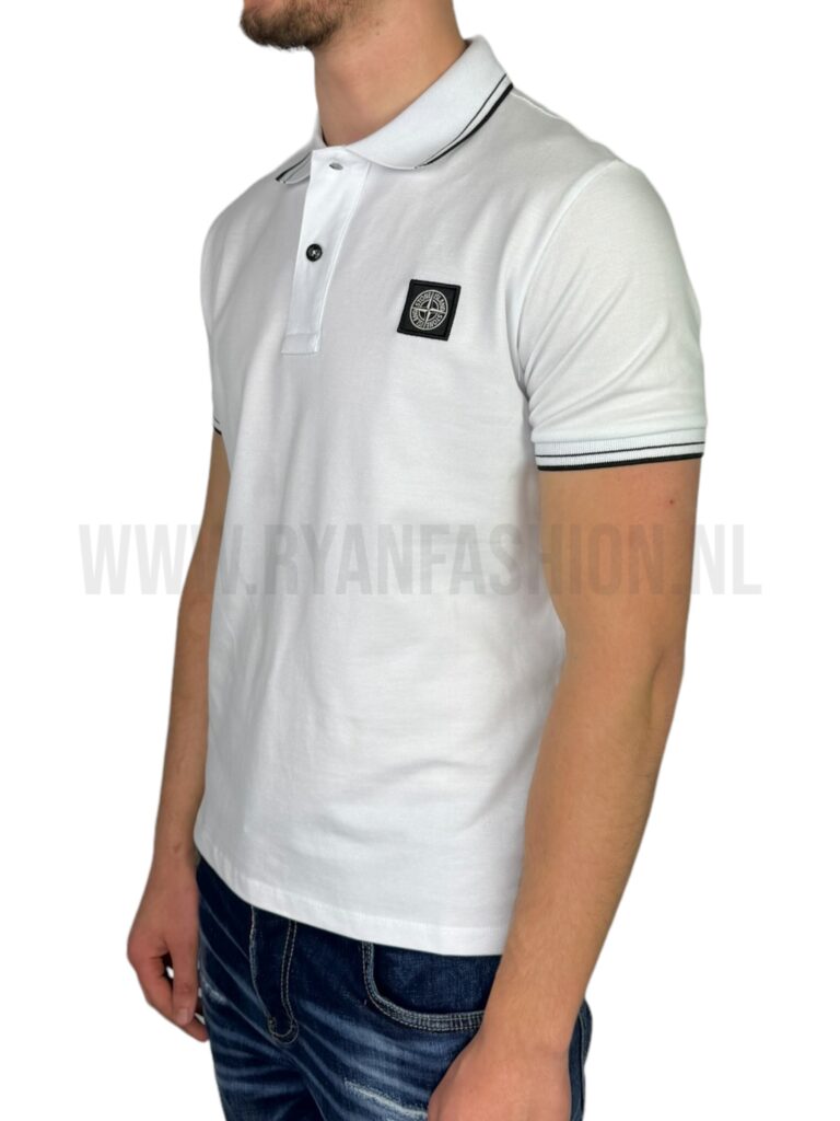 Stone Island Polo Shirt Wit - Afbeelding 2
