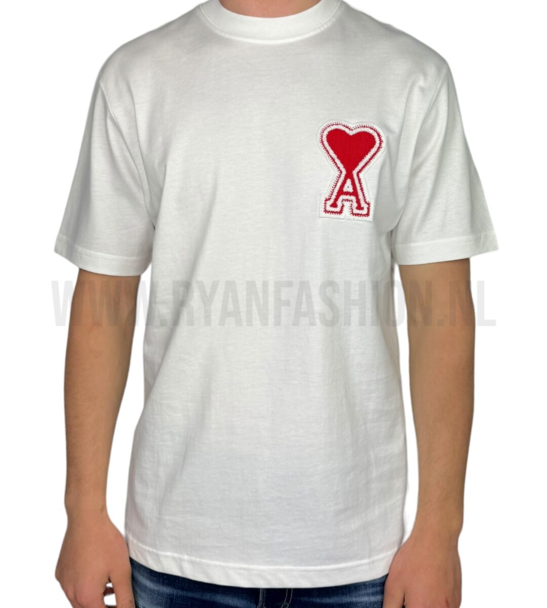 Ami T-Shirt Red Heart Logo T-Shirt White