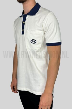 Gucci GG Logo Polo Shirt White