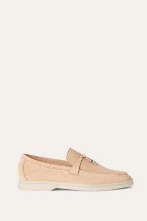 Loro Piana Summer Charms Walk Loafers Pink Sand