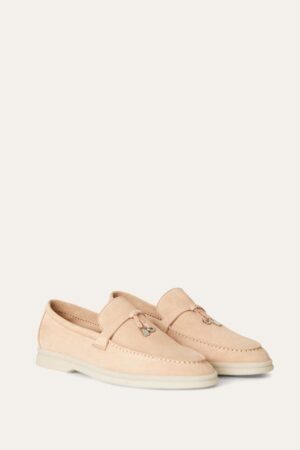 Loro Piana Summer Charms Walk Loafers Pink Sand