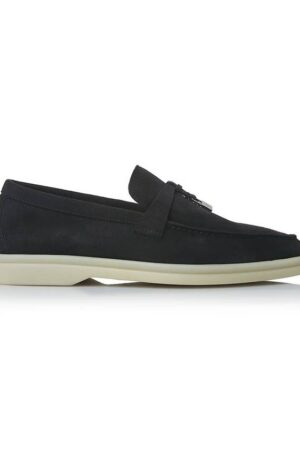 Loro Piana Summer Charms Walk Loafers Black
