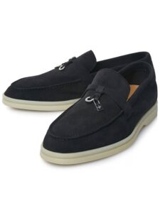 Loro Piana Summer Charms Walk Loafers Black