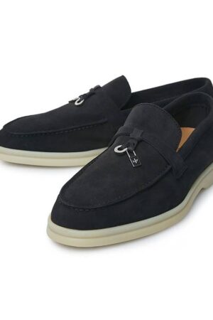 Loro Piana Summer Charms Walk Loafers Black