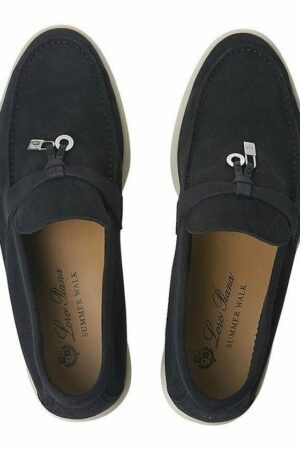 Loro Piana Summer Charms Walk Loafers Black