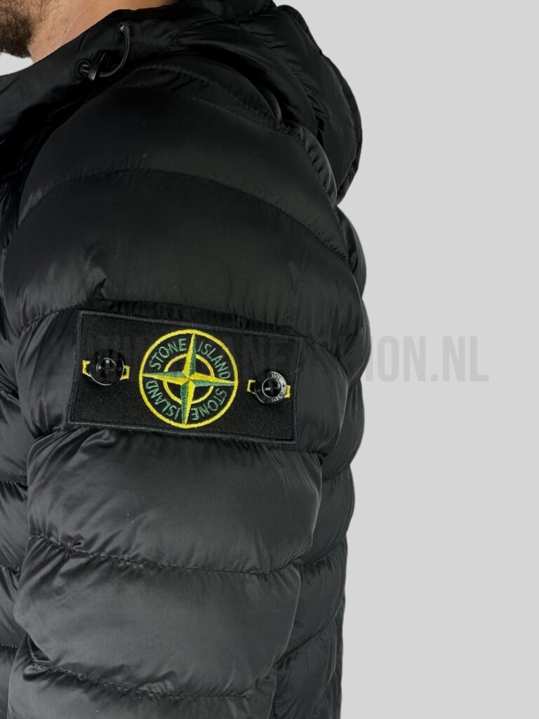 Stone Island Woven Chambers R-Nylon Down Jacket Zwart - Afbeelding 3