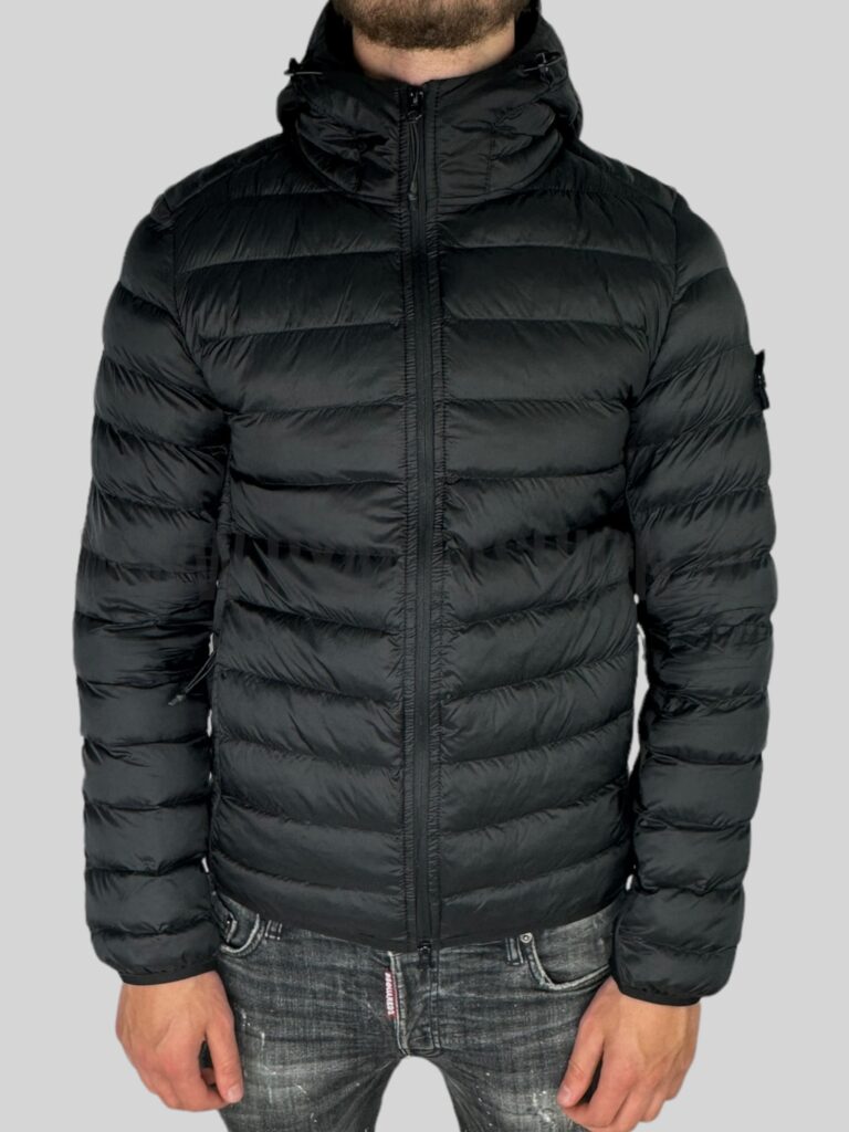 Stone Island Woven Chambers R-Nylon Down Jacket Zwart - Afbeelding 2