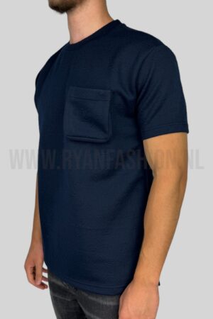 Louis Vuitton Signature 3D Pocket Monogram T-Shirt Donkerblauw