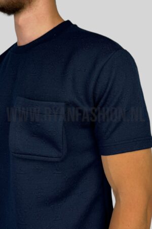 Louis Vuitton Signature 3D Pocket Monogram T-Shirt Donkerblauw