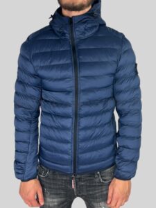 Stone Island Woven Chambers R-Nylon Down Jacket Donkerblauw