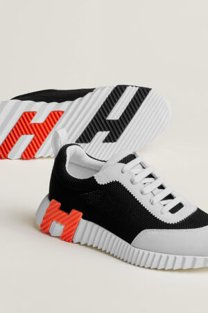 Hermes Bouncing Sneakers White Orange