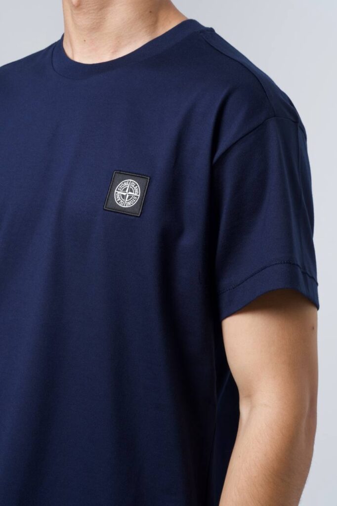 Stone Island Box Logo T-Shirt Donkerblauw