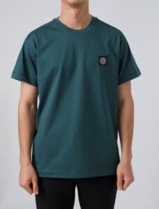 Stone Island Box Logo T-Shirt Zeegroen
