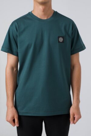 Stone Island Box Logo T-Shirt Zeegroen