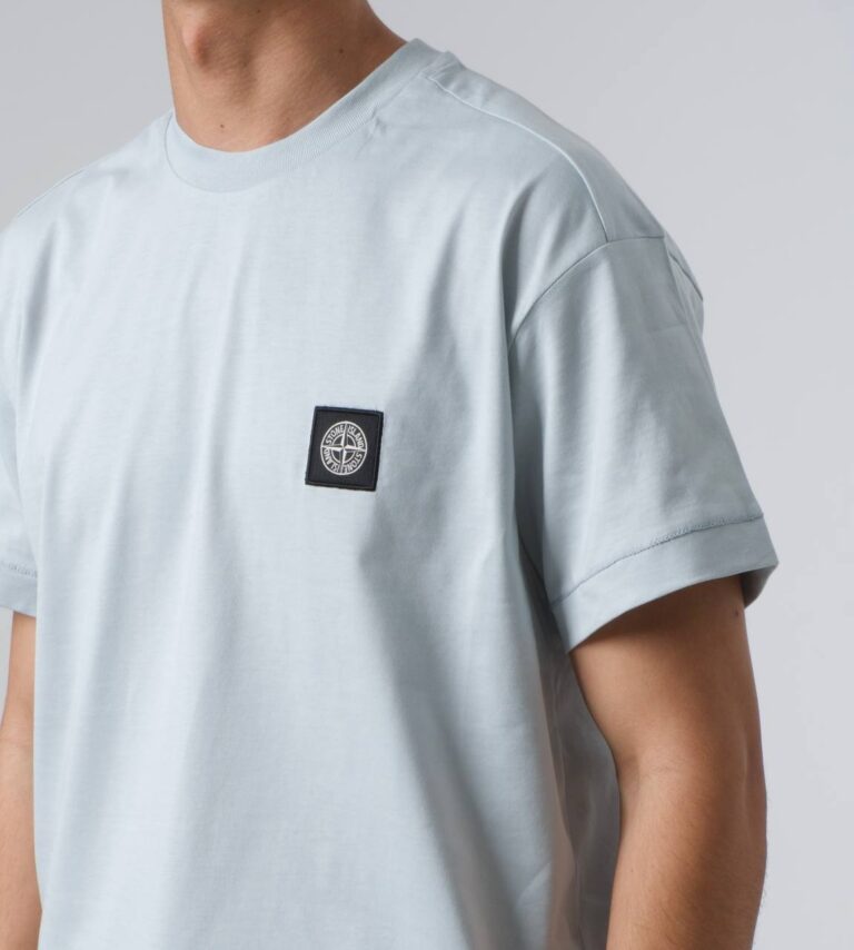 Stone Island Box Logo T-Shirt Lichtblauw - Afbeelding 2