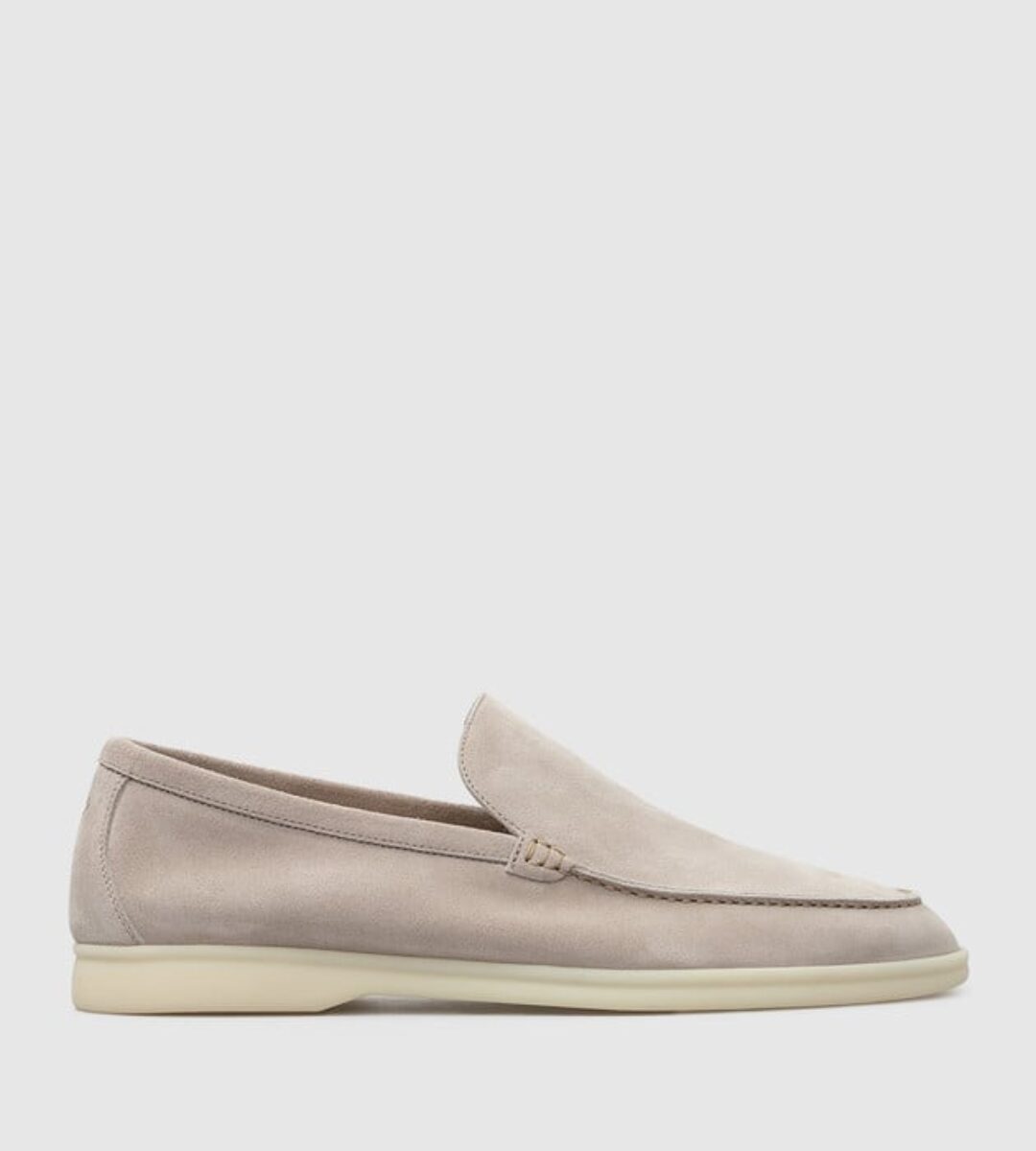 Loro Piana Summerwalk Suede Loafers Light Beige