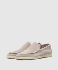 Loro Piana Summerwalk Suede Loafers Light Beige