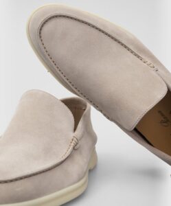 Loro Piana Summerwalk Suede Loafers Light Beige