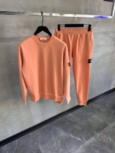 Stone Island White Badge Tracksuit Salmon