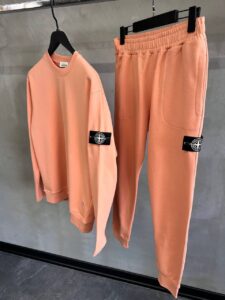 Stone Island White Badge Tracksuit Salmon