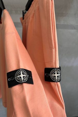 Stone Island White Badge Tracksuit Salmon