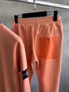 Stone Island White Badge Tracksuit Salmon
