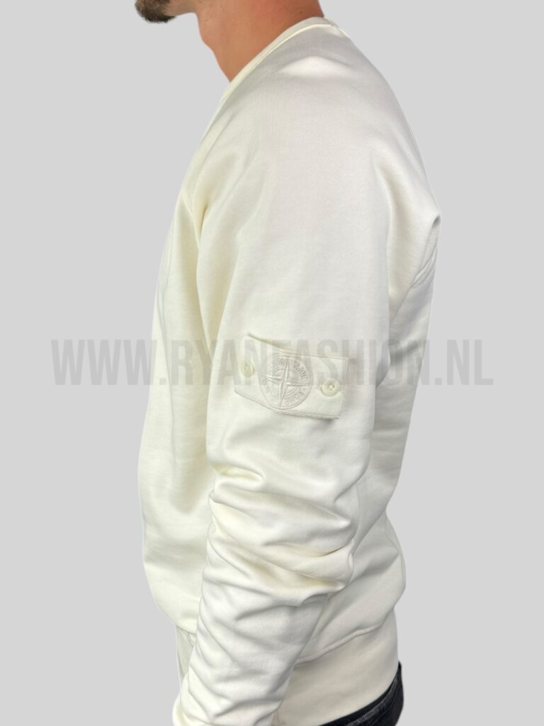 Stone Island Sweater Ghost Logo Gebroken Wit - Afbeelding 3