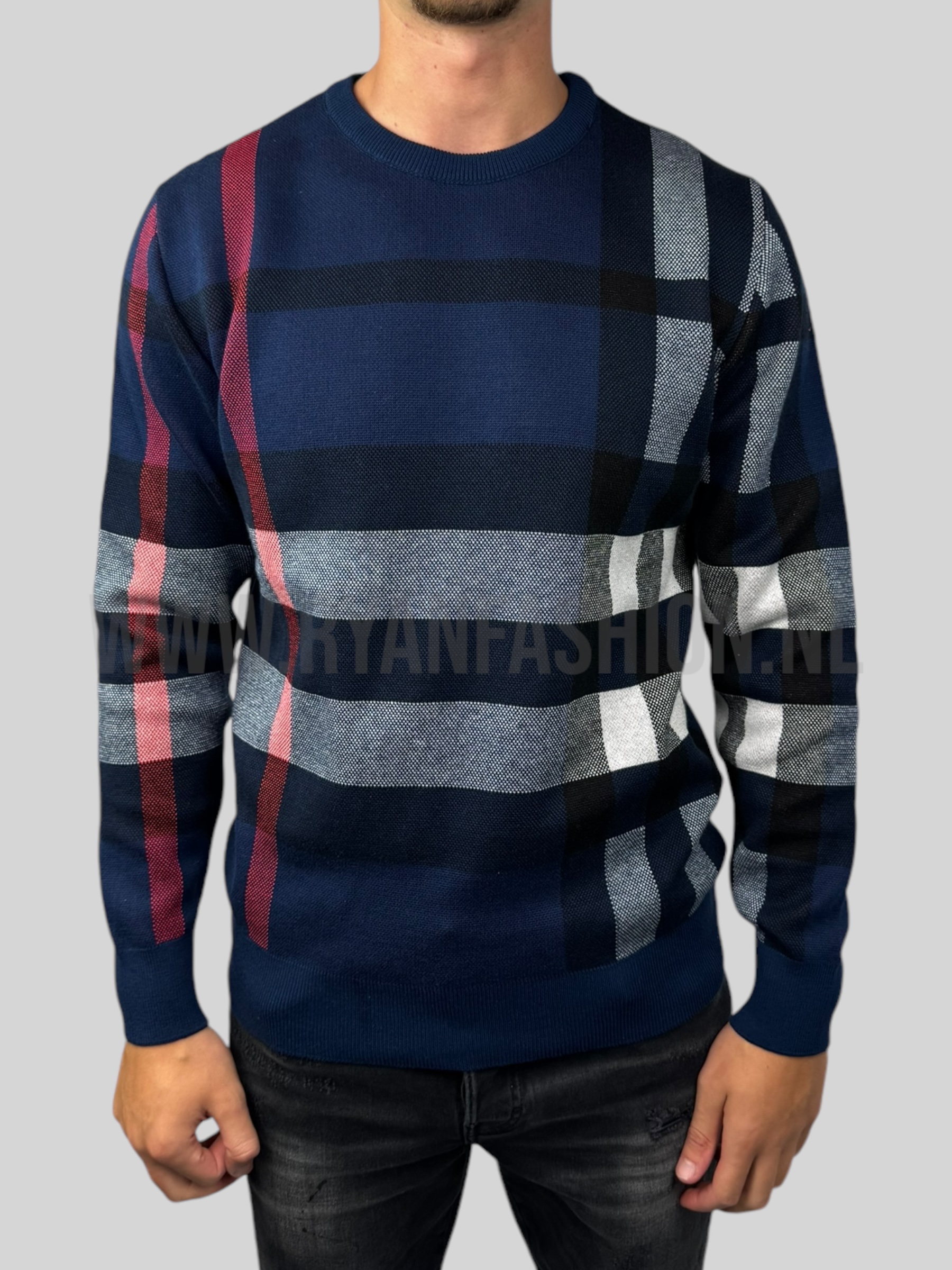 Burberry Check Wool Blend Sweater