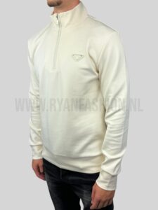 Prada Half Zipped Sweater Ecru