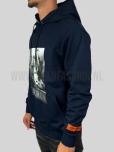 Heron Preston Halftone Hoodie Donkerblauw